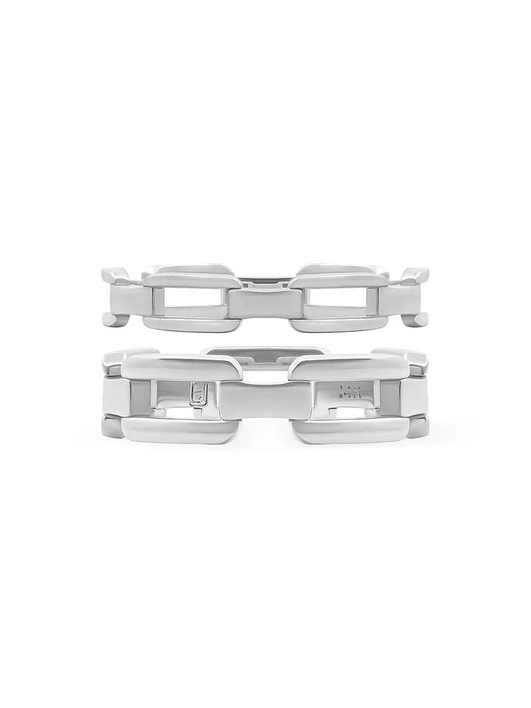 Bernard James Unisex Sterling Silver Originals Troy Ring Set 2