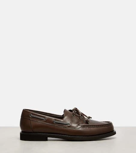 Brunello Cucinelli Monili leather boat shoes 4