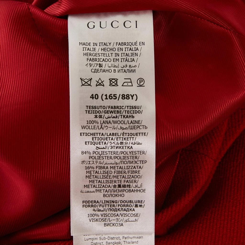 Gucci Gucci Red Wool Regular Fit Single Breasted Blazer S 6