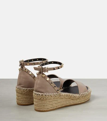Valentino Rockstud leather espadrille wedges 2