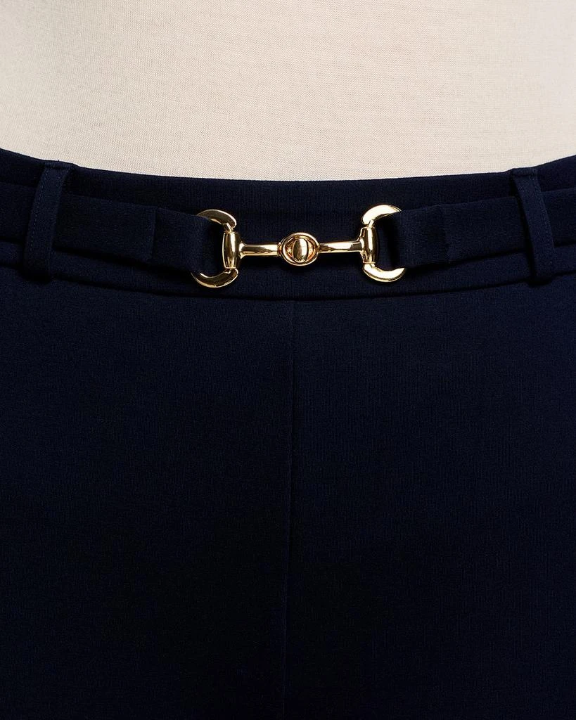 Tahari Buckle Belt Elastic Back Wide Leg Pants - Leggings  display picture 1