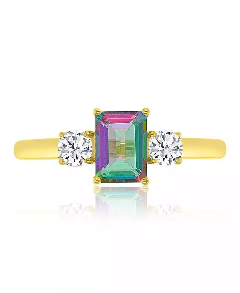 Macy
s Mystic Green Quartz and White Topaz Ring in 10k Yellow Gold 2