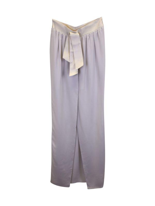 Lanvin Lanvin Bow Detail Maxi Skirt In Grey Acetate