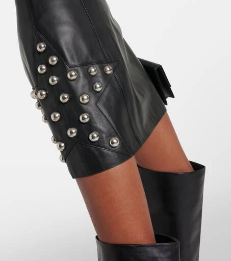 AREA Studded leather minidress 5