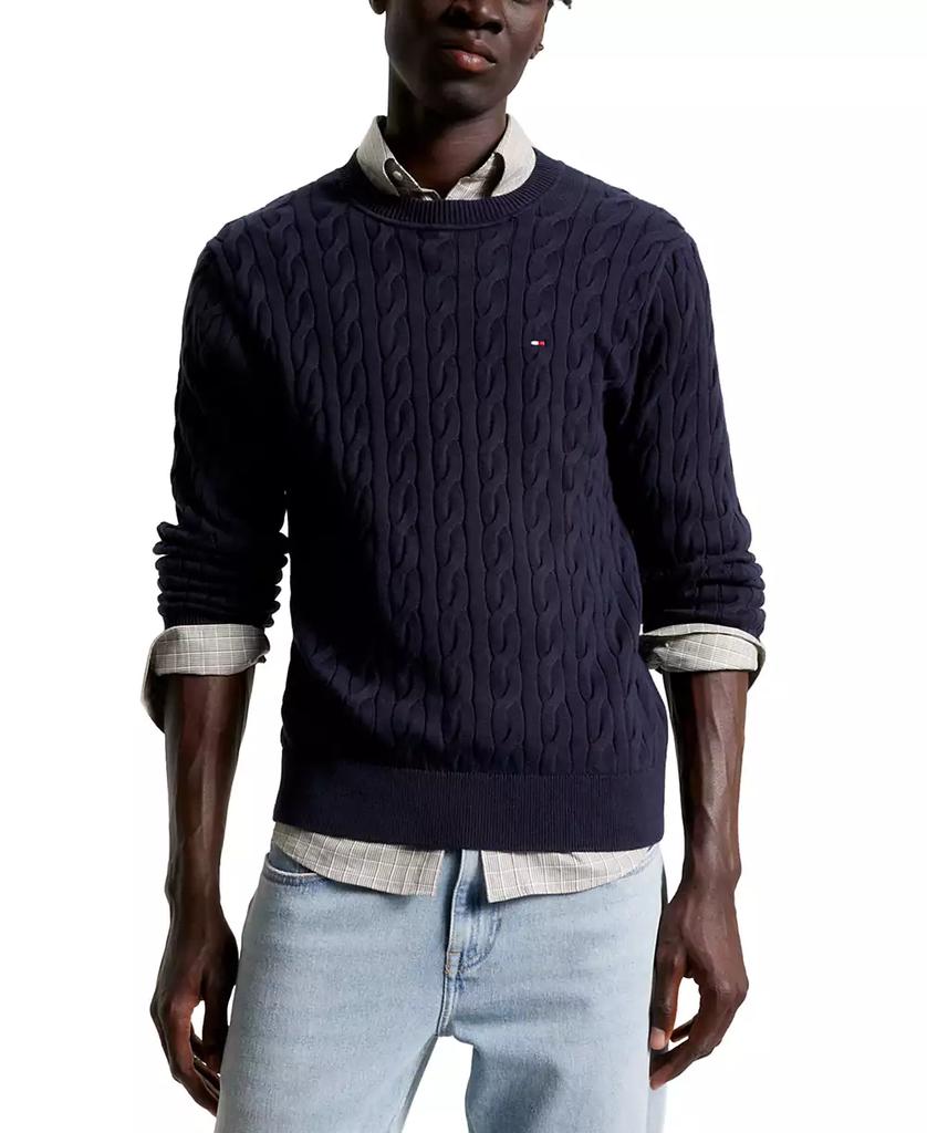 Tommy Hilfiger Men's Classic Cable Crewneck Sweater