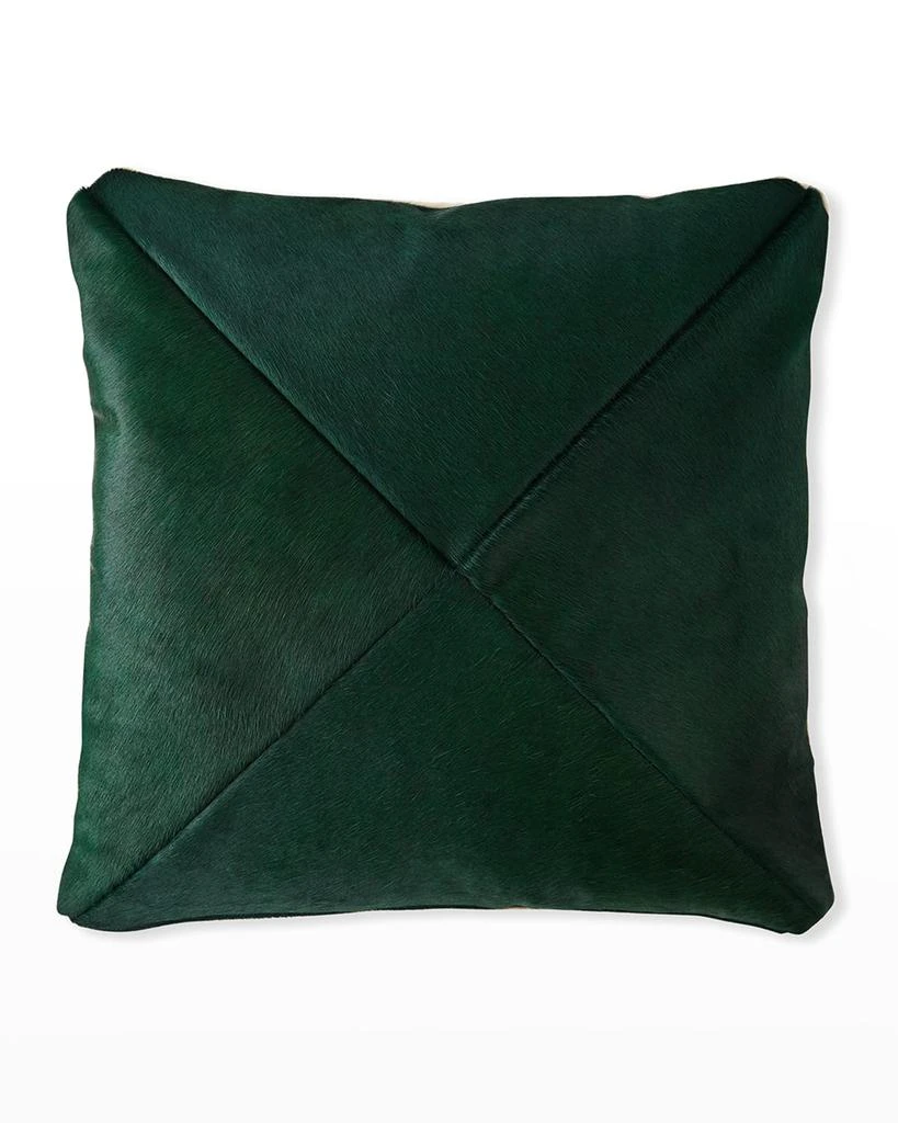 Massoud Mitered Hair Hide Pillow, 19"Sq. 3