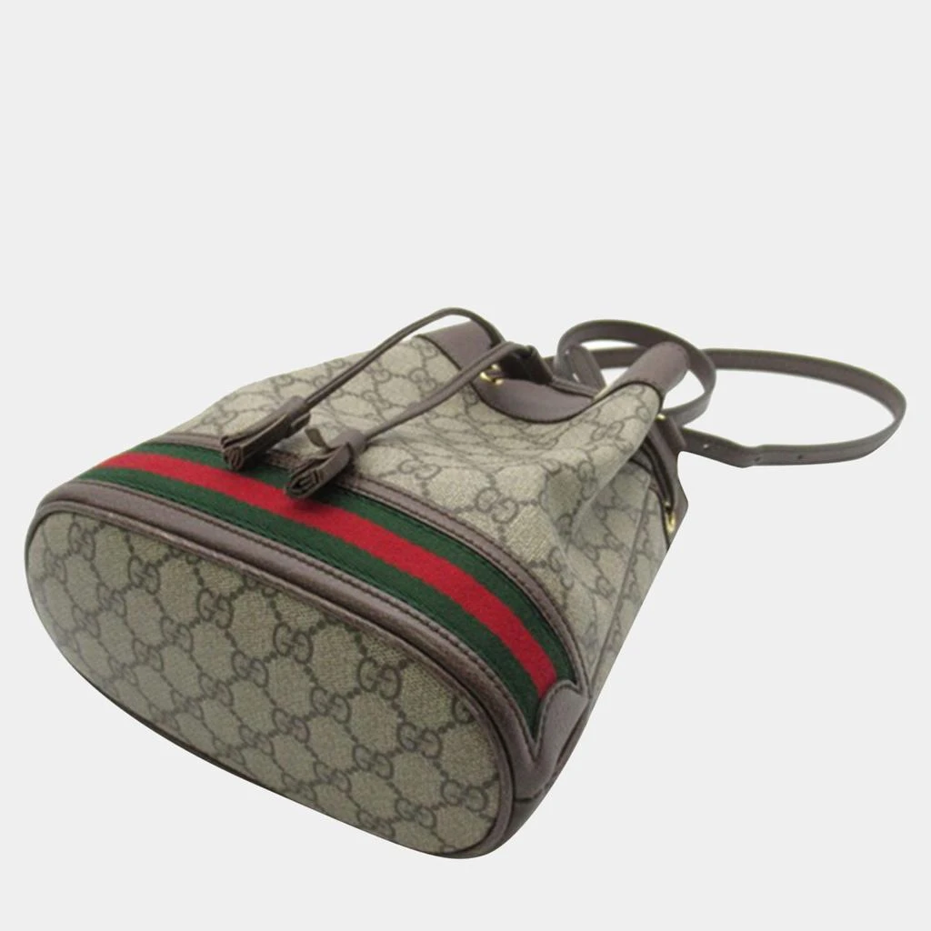 Gucci Gucci Brown Canvas GG Supreme Small Ophidia Bucket Bag 4