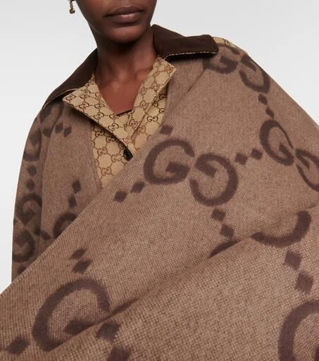 Gucci Jumbo GG reversible cashmere cape 4