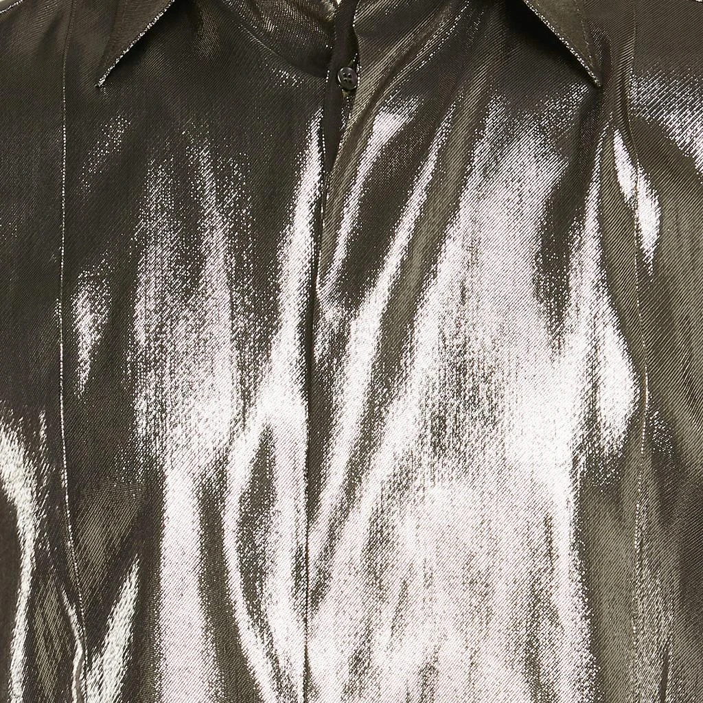 Dolce & Gabbana Dolce & Gabbana Gold Metallic Lamé Long Sleeve Shirt M 3