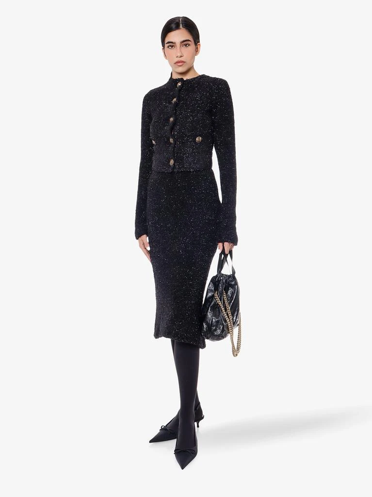 Balenciaga Cotton tweed knitted cropped cardigan 2