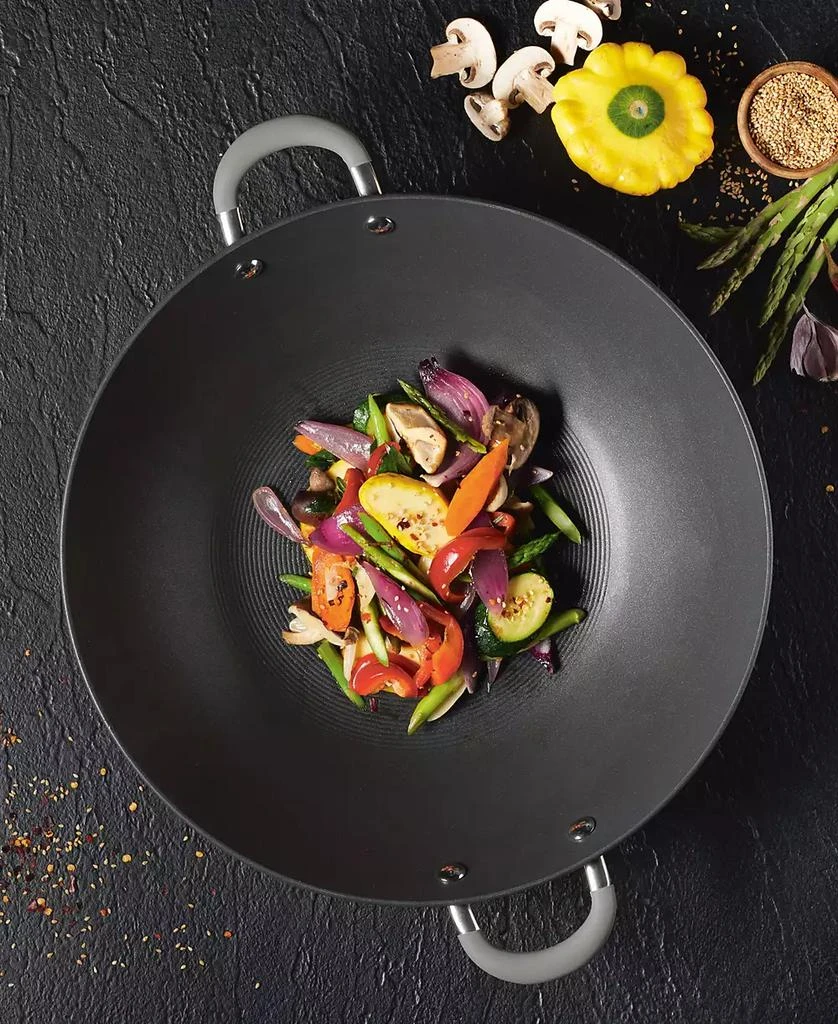 Circulon Elementum Hard-Anodized Aluminum Nonstick 14" Wok with Side Handles and Lid 5