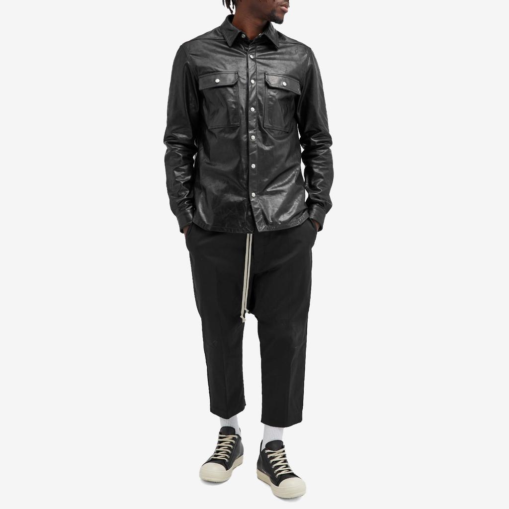 Shop Rick Owens Leather Outershirt on Sale at BeyondStyle