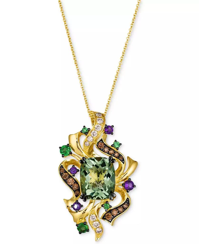 Le Vian Crazy Collection® Multi-Gemstone (5-1/5 ct. t.w.) 
Diamond (1/2 ct. t.w.) Cluster Pendant Necklace in 14k Gold, 18" + 2" extender 1