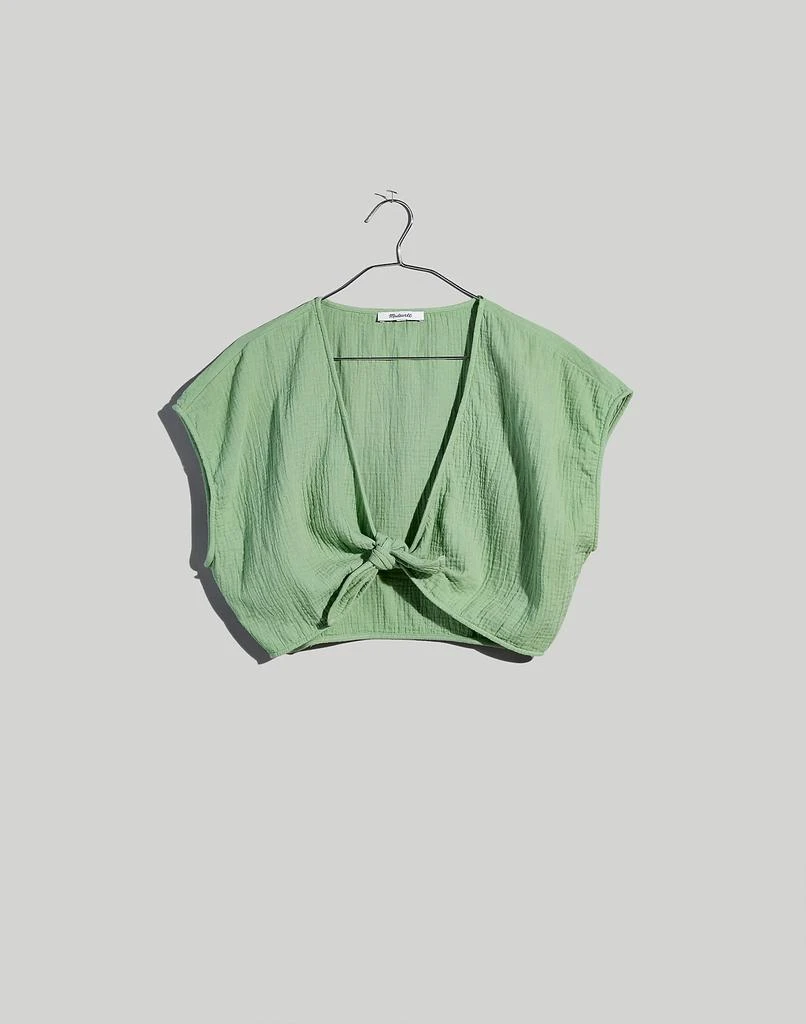 Madewell Double-Gauze Tie-Front Cropped Top 5