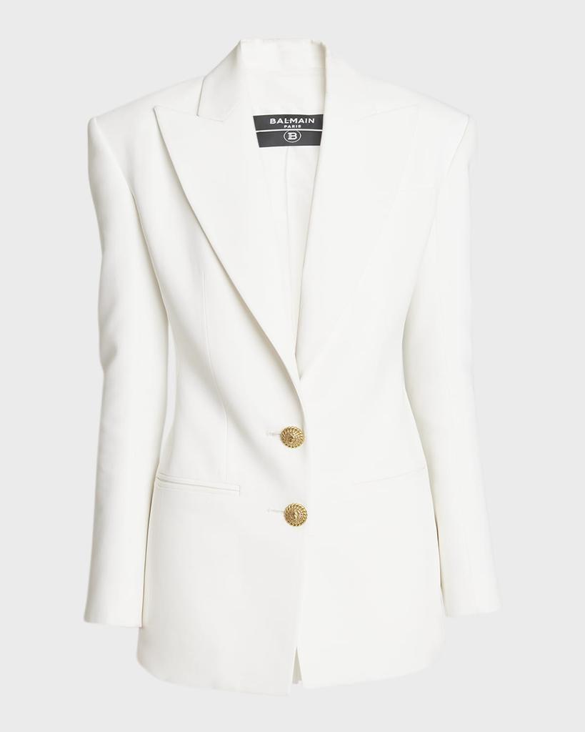 Balmain 2-Button Crepe Fitted Blazer