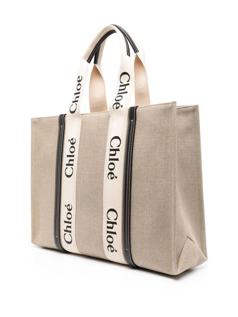 Chloé CHLOÉ - Woody Large Canvas And Leather Tote Bag 5