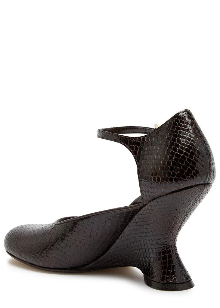Dries Van Noten Python-effect leather wedge pumps 2