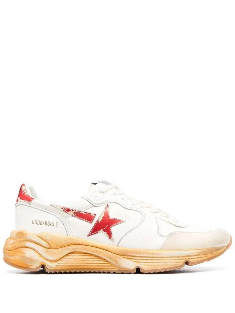 Golden Goose Golden Goose Running Sole Sneakers With Red Leather Star And Heel Tab Shoes 1