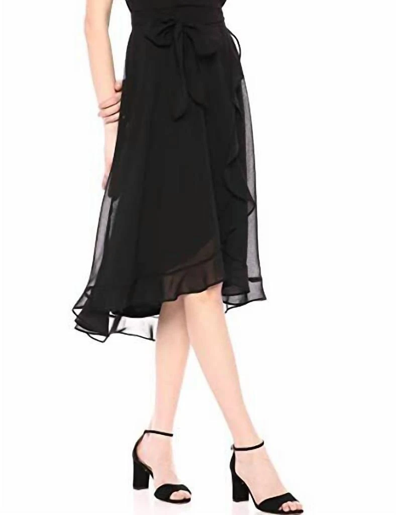 Gabby Skye Gabby Skye - Cap Sleeve Tie Waist Faux Wrap Above Knee Dress 5