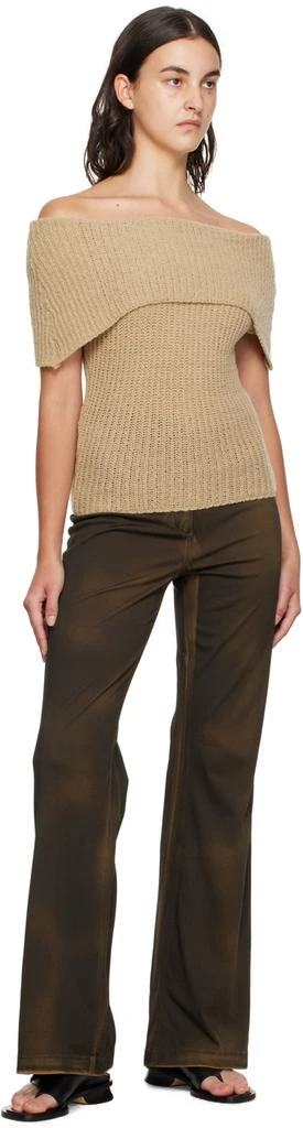 Gimaguas Beige Fuzzy Sweater 4