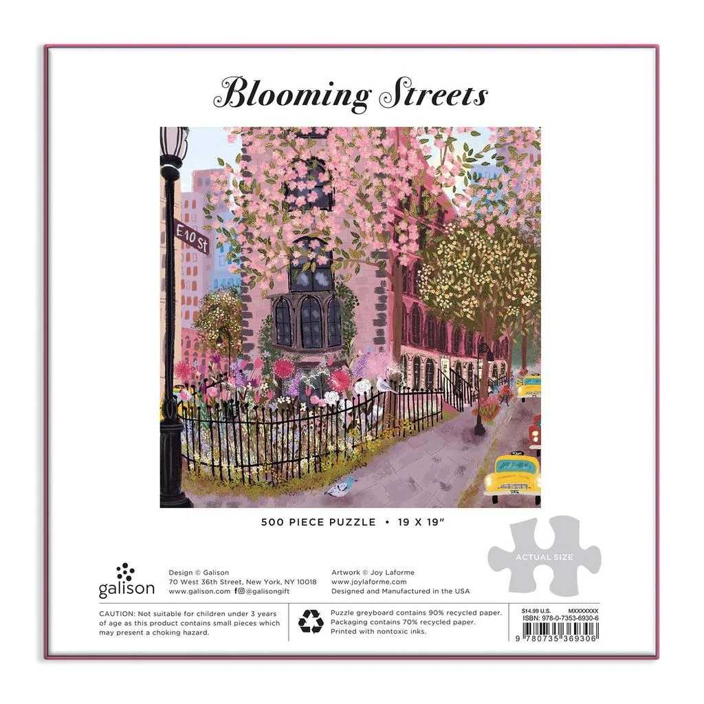 Galison Blooming Streets 500 Piece Puzzle from Galison - Beautifully Illustrated Jigsaw Puzzle of a Local NYC Street, Fun 
Challenging, Unique Gift Idea 9