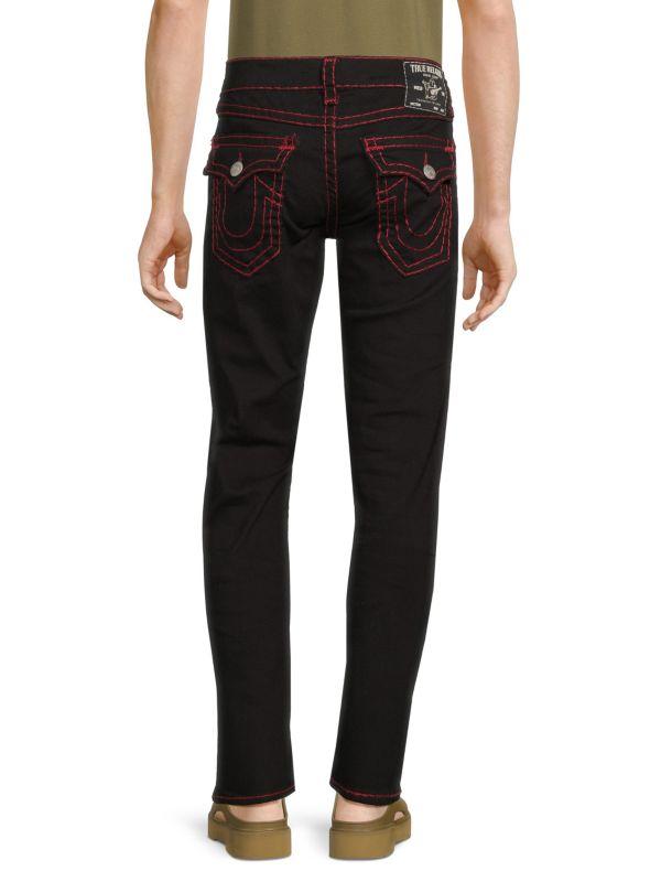 True Religion Ricky Relaxed Straight Contrast Seam Jeans