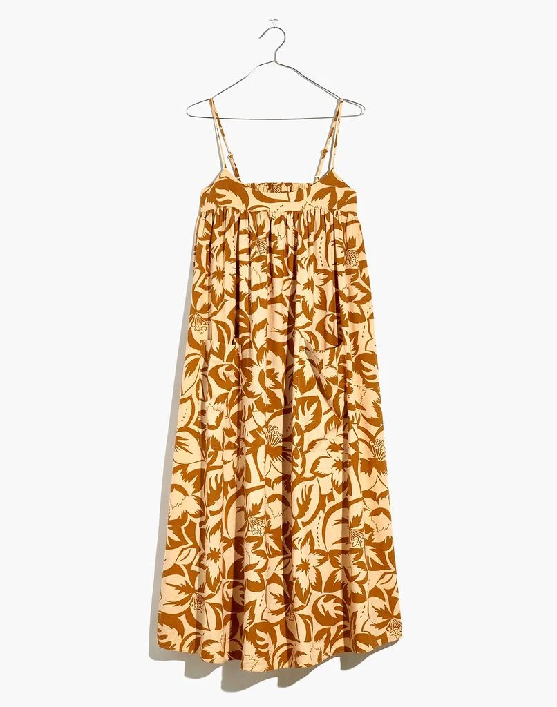 chinese dress ladies Linen-Blend Cutout Waist Cami Midi Dress main image 1