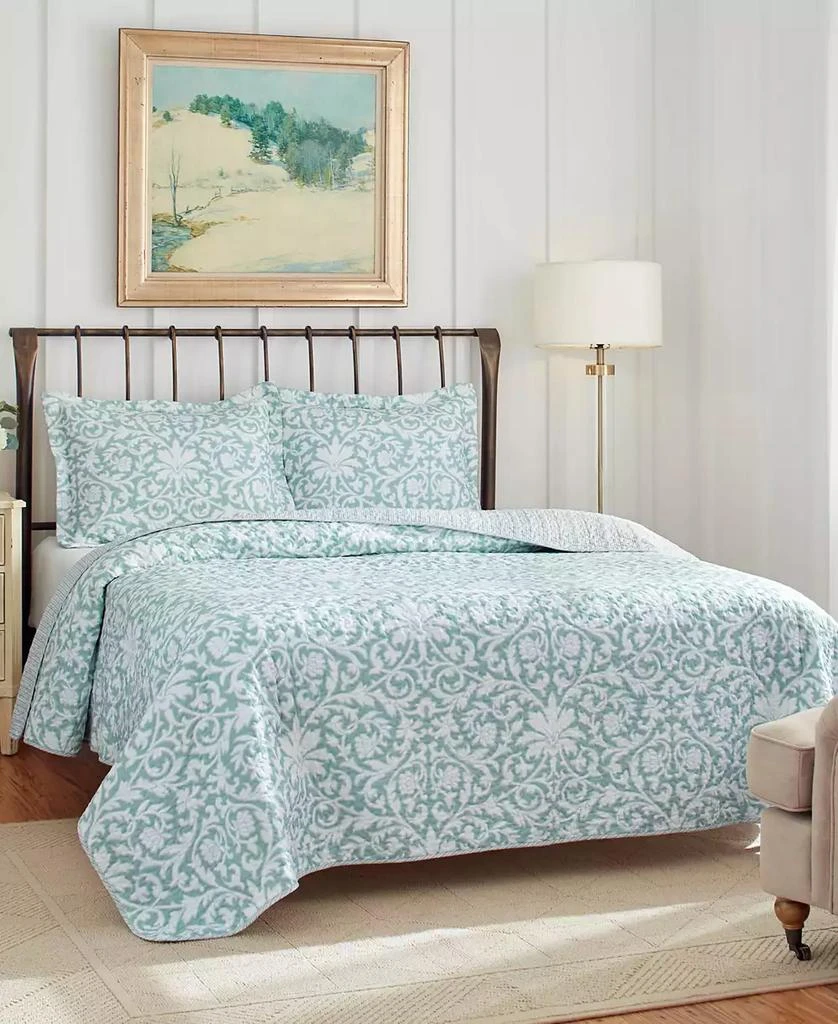 Laura Ashley Mia Cotton Reversible 3 Piece Quilt Set, Full/Queen 1