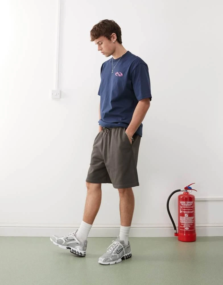 Weekday Weekday relaxed fit t-shirt with graphic print in navy 3
