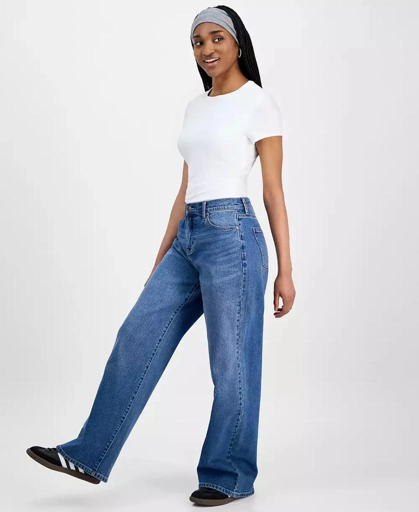 Celebrity Pink Juniors' Elastic-Back Wide-Leg Jeans 7