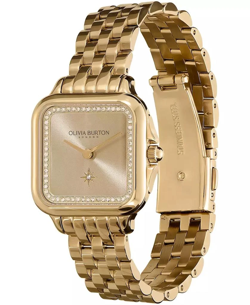 Olivia Burton Women's Grosvenor Soft Square Gold-Tone Stainless Steel Bracelet Watch 28mm 4