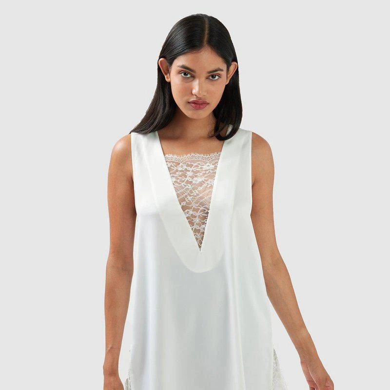 Belle & Bloom After Party Lace Mini Dress Off-White 1