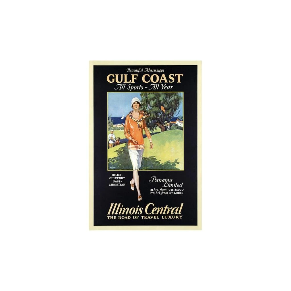 Hivvago Gulf Coast Golf 1932 Vintage Travel Unframed Print Wall Art