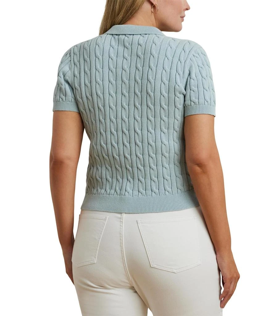 Ralph Lauren Plus Size Cable-Knit Cotton Polo Sweater 2