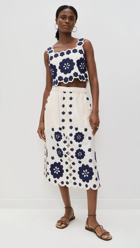 Sea Catrine Applique Midi Scallop Skirt 4