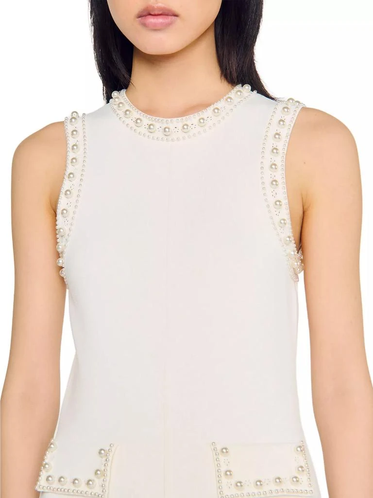 Sandro Pearl Bead Knit Maxi Dress 5