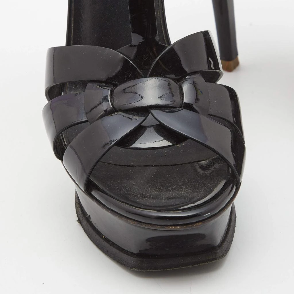 Yves Saint Laurent Saint Laurent Black Patent Tribute Ankle Sandals Size 37.5 8