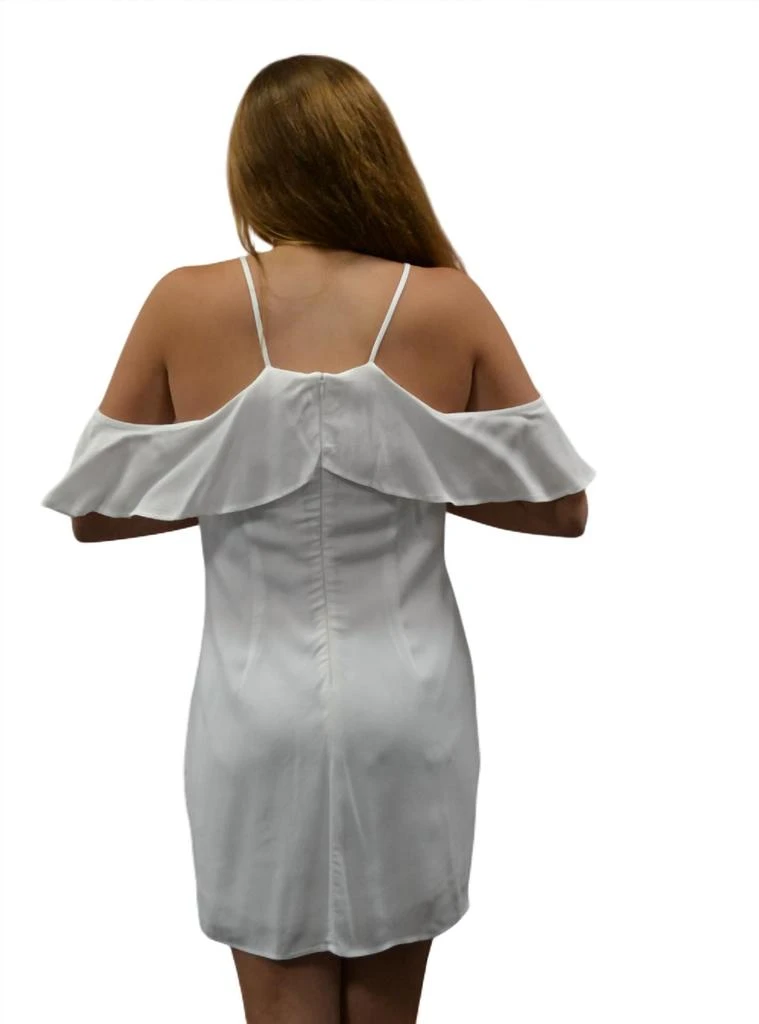 BB Dakota Cold Shoulder Flounce Mini Dress In White 2
