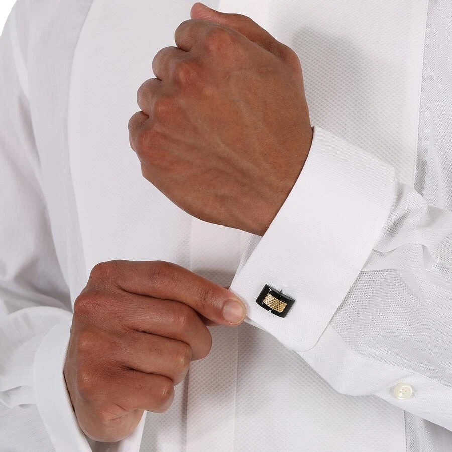 Picasso And Co Stainless Steel Cufflinks - Black/Gold 2