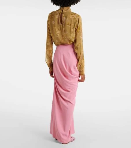 Dries Van Noten Draped crêpe maxi skirt 3