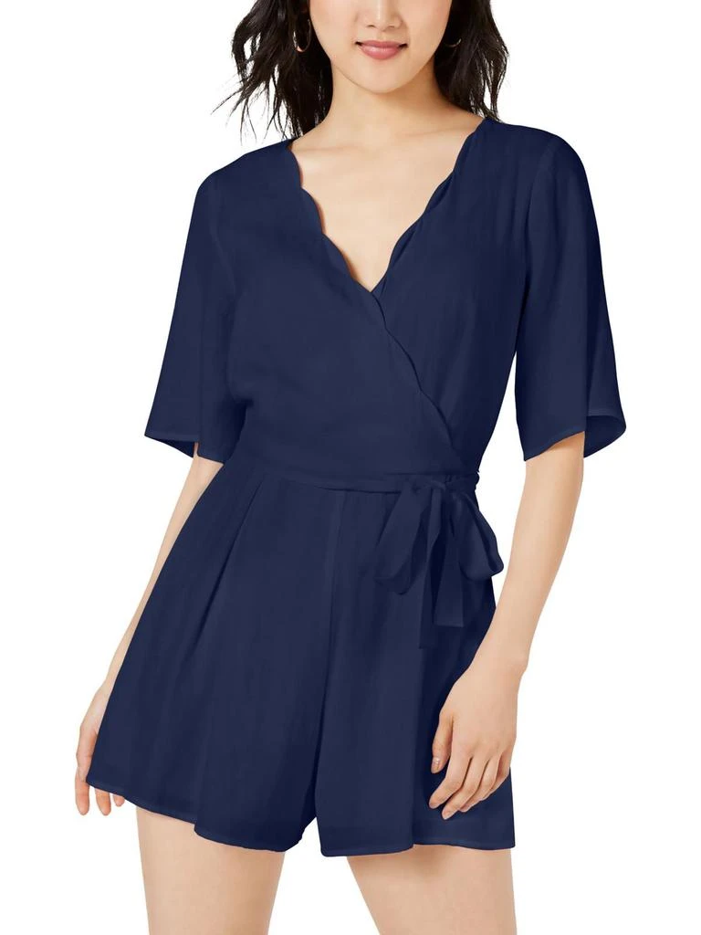 Trixxi Womens Surplice Short Sleeve Romper 1