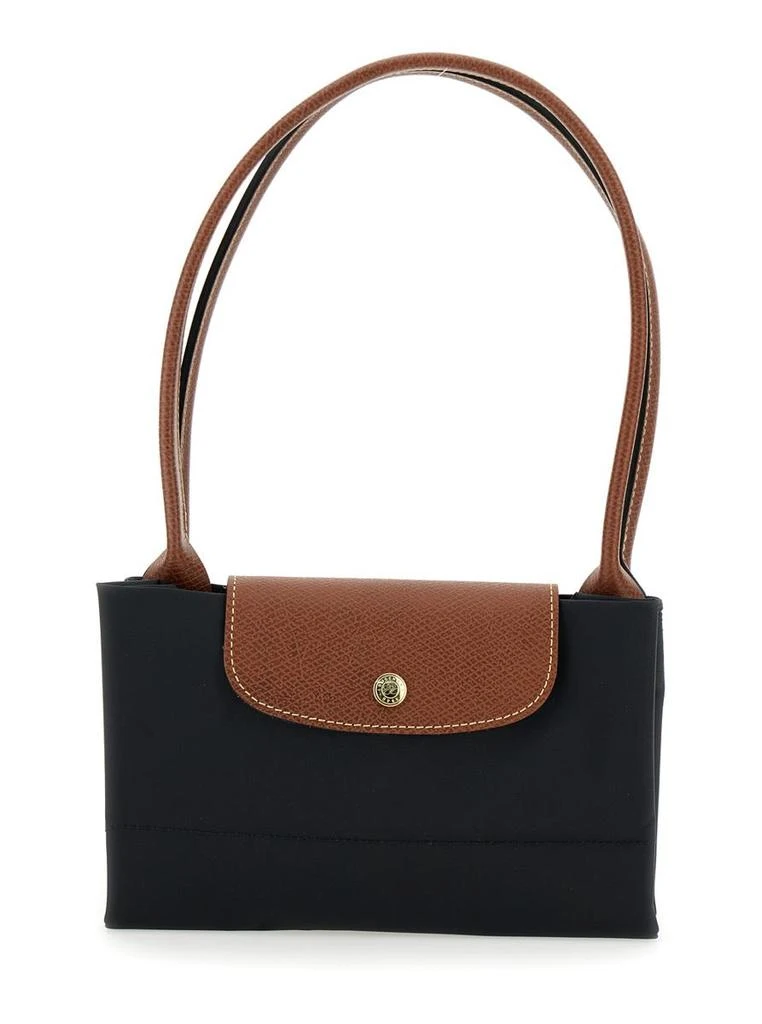 Longchamp 'Le Pliage Original' Black Shoulder Bag With Embossed Logo In Canvas Woman 2