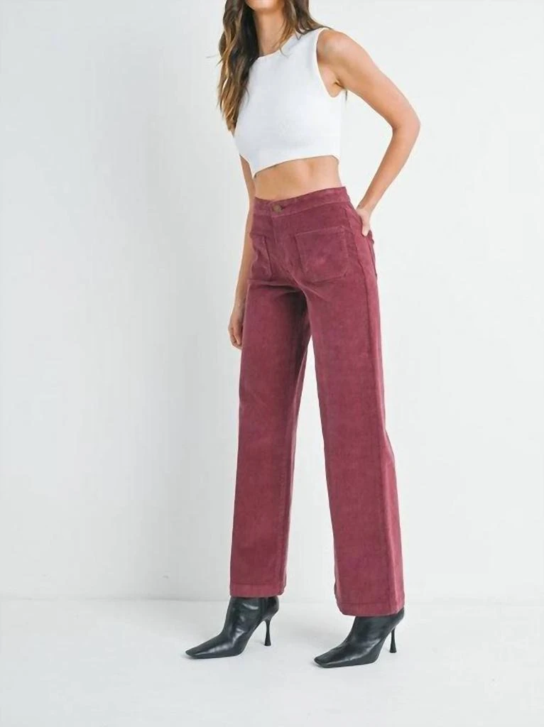 JBD. Jbd. - High Rise Corduroy Wide Leg Pants 3