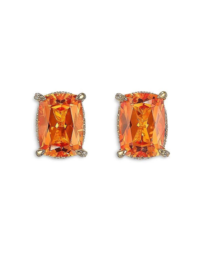 Anabela Chan 18K Yellow Gold-Plated Sterling Silver English Garden Synthesized Orange Sapphire 
Simulated Diamond Stud Earrings