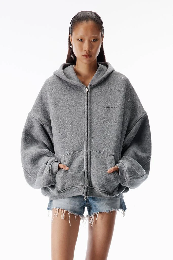 Alexander Wang Crystal Zip-Up Hoodie 3