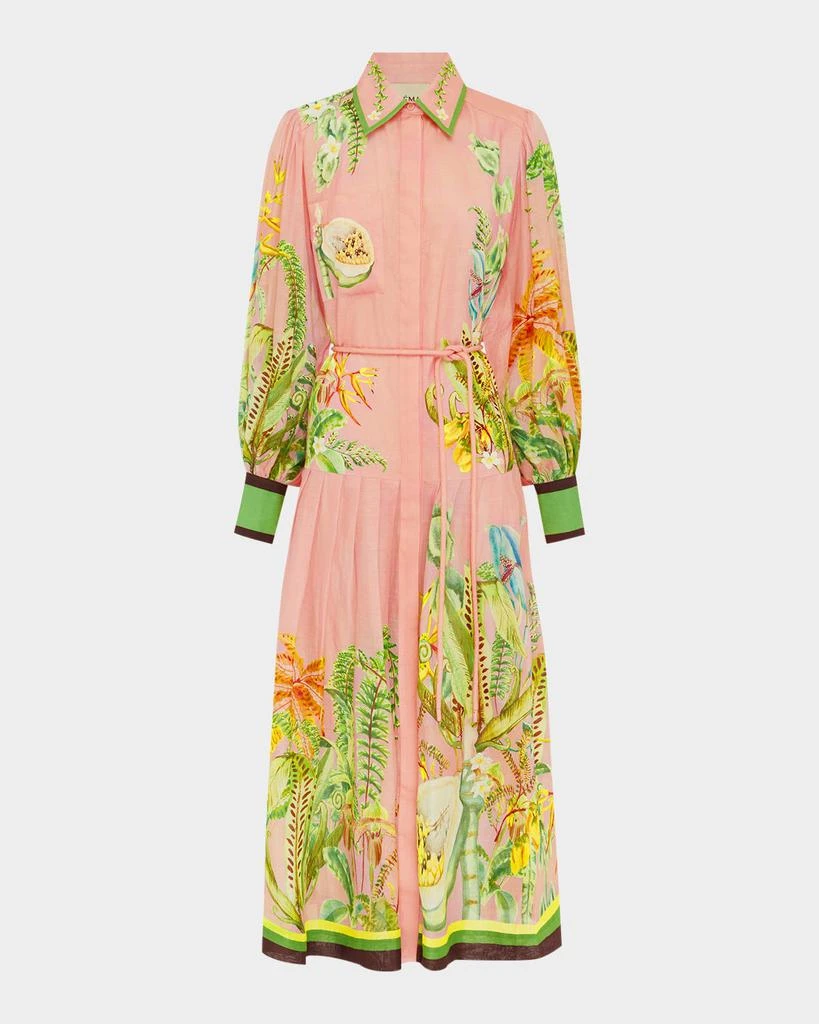 ALEMAIS Papaya Midi Shirtdress 1