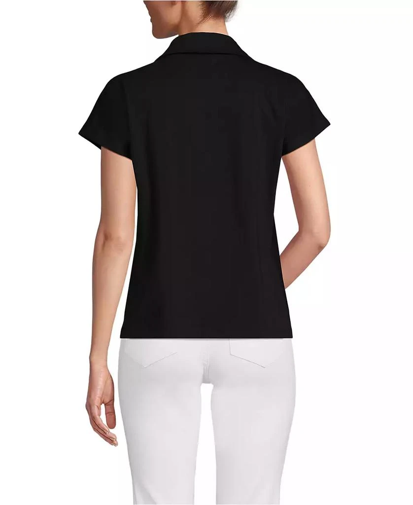 Lands' End Women's Supima Cotton Johnny Collar Polo 2