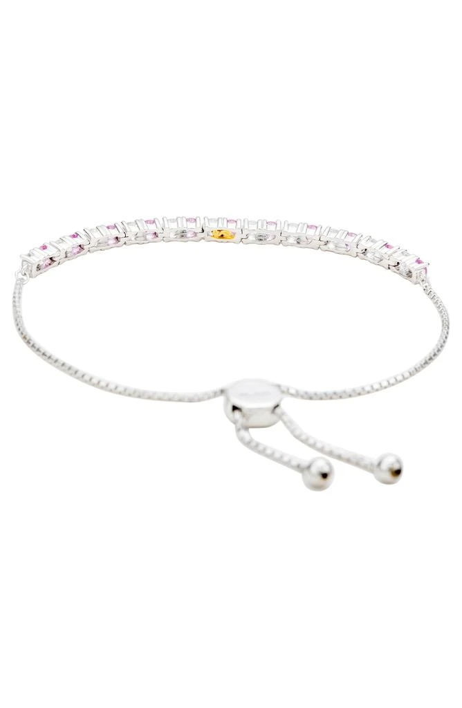 Suzy Levian Sterling Silver Pink Sapphire 
Lab Created White Sapphire Slider Bracelet 2