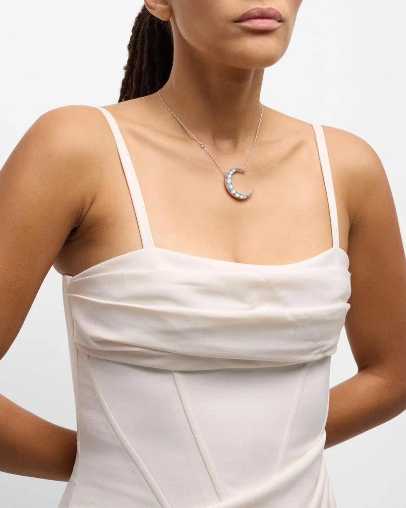Monica Rich Kosann Sterling Silver Blue Topaz Crescent Moon Statement Necklace 5
