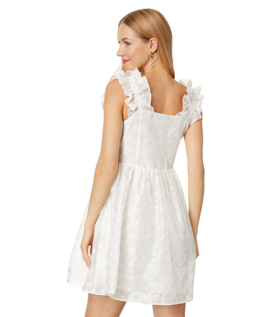 English Factory Floral Embroidery Organza Mini Dress